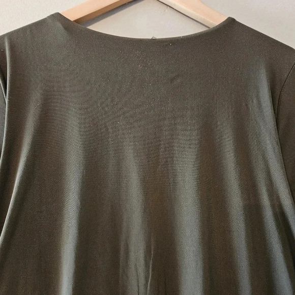 Misa Los Angeles Draped Teget Fluid Stretch Mini Dress Olive  Green Size Large. - Picture 16 of 16